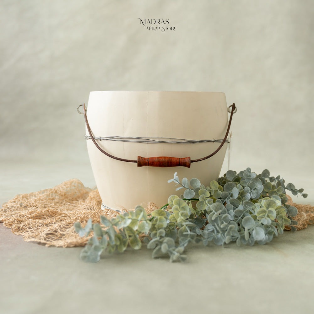 Vintage Wooden Bucket : Baby Props