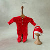 Newborn Knitted Santa Romper With Cap