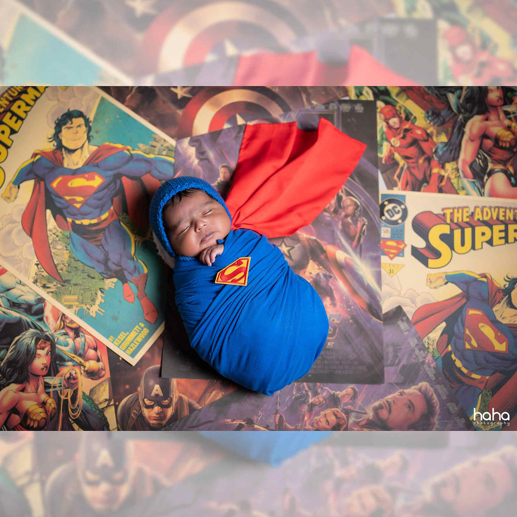 5 Pc Superman Poncho Wrap Set : Baby Props