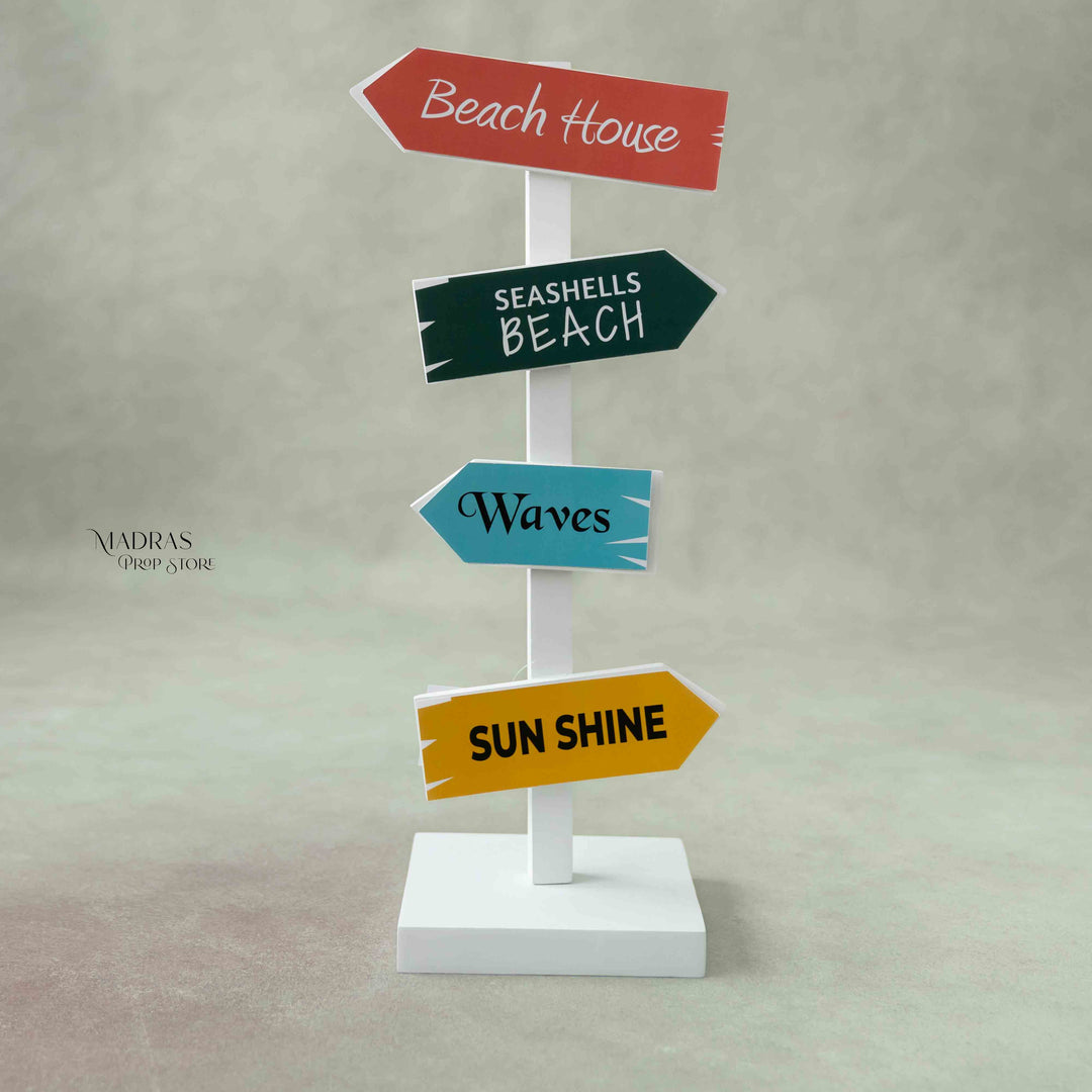 Beach Themed Sign Board Stickers : Baby Props