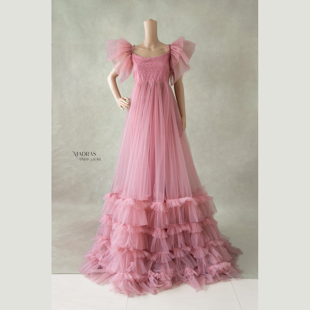 Eliana Gown | Dusty Pink : Baby Props