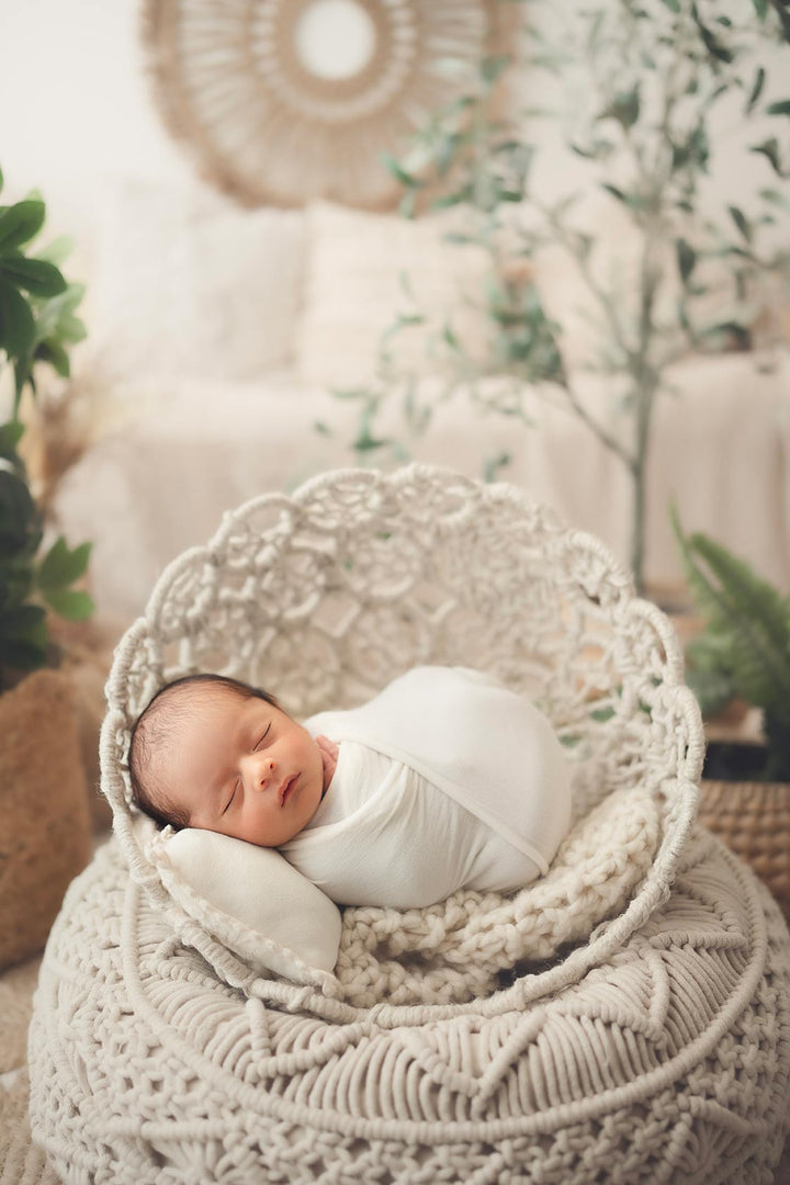 Filigree Macrame Basket : Baby Props