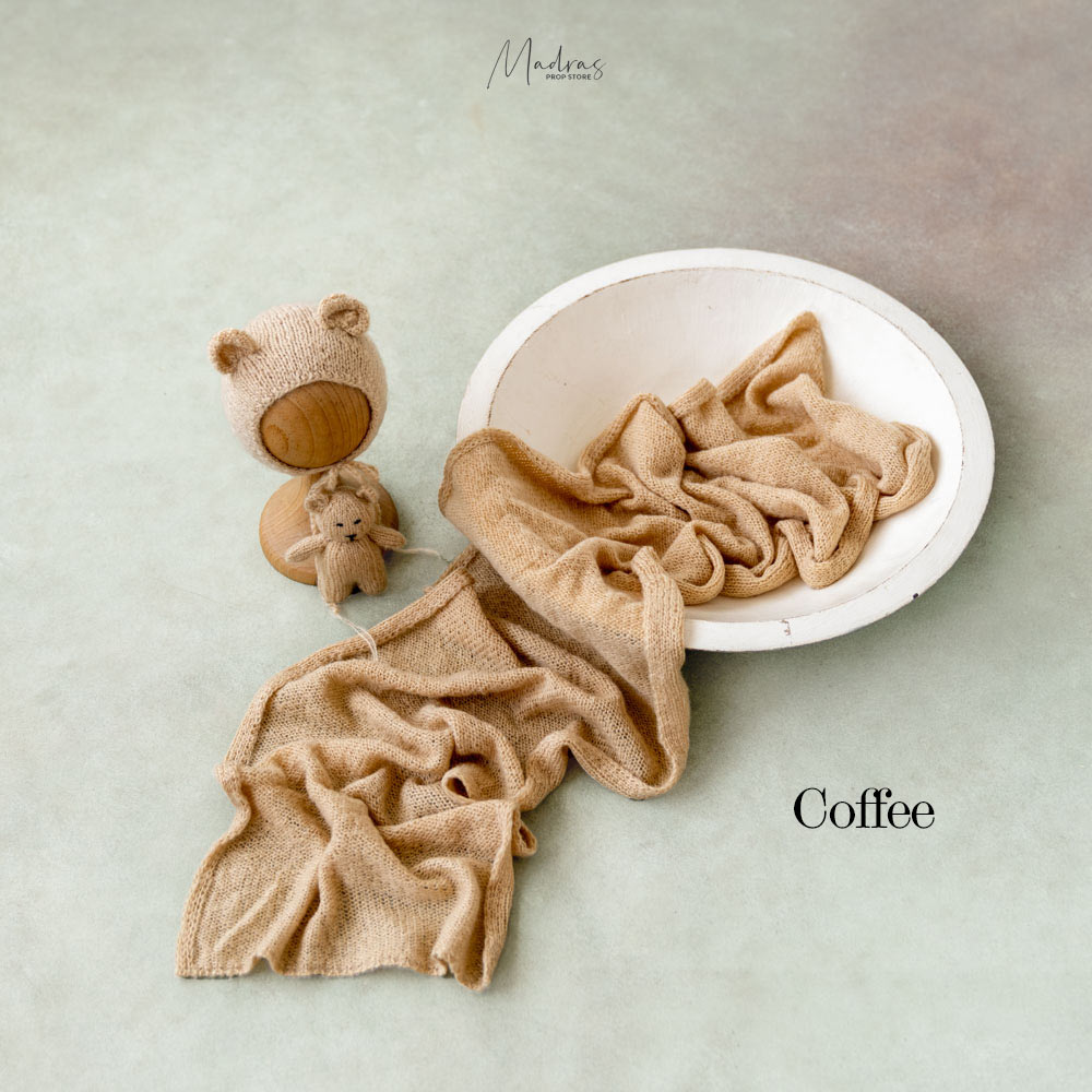 Soft Knitted Wrap Toy Hat Set : Baby Props