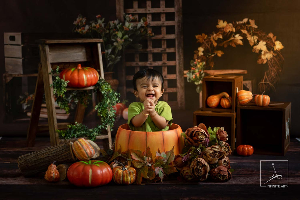 Pumpkin Bucket / The Autumn with the Pumpkins : Baby Props