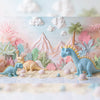 Dino Land - Printed Backdrop - Fabric - 5 by 7 feet