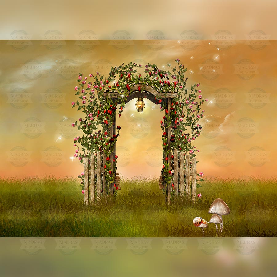 Door To Paradise - Printed Backdrop - 8 by 10 Feet