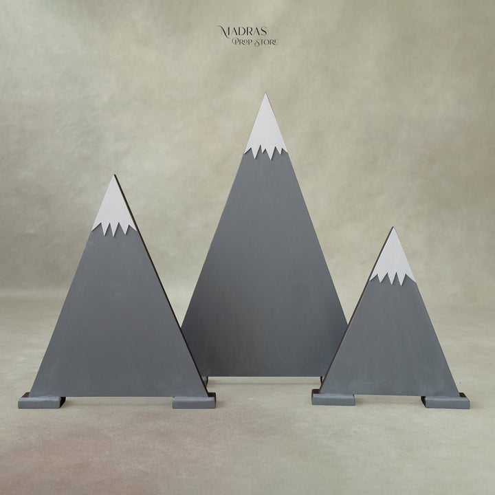 Dual Sided Mountains set of 3 ( Brown + Grey finishes ) : Baby Props