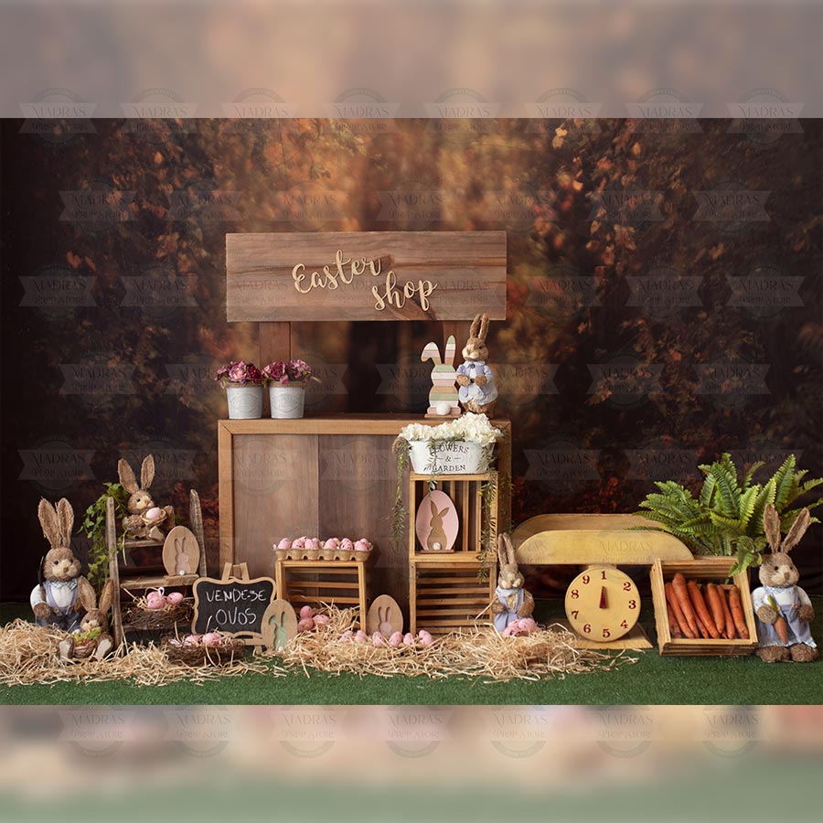 Easter Shophouse - Baby Printed Backdrops - Fabric (Pre-Order)