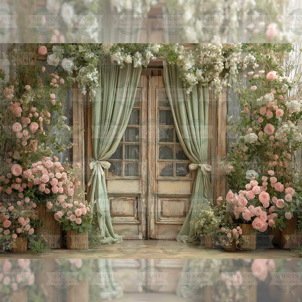 Floral Garden Door : Baby Backdrops