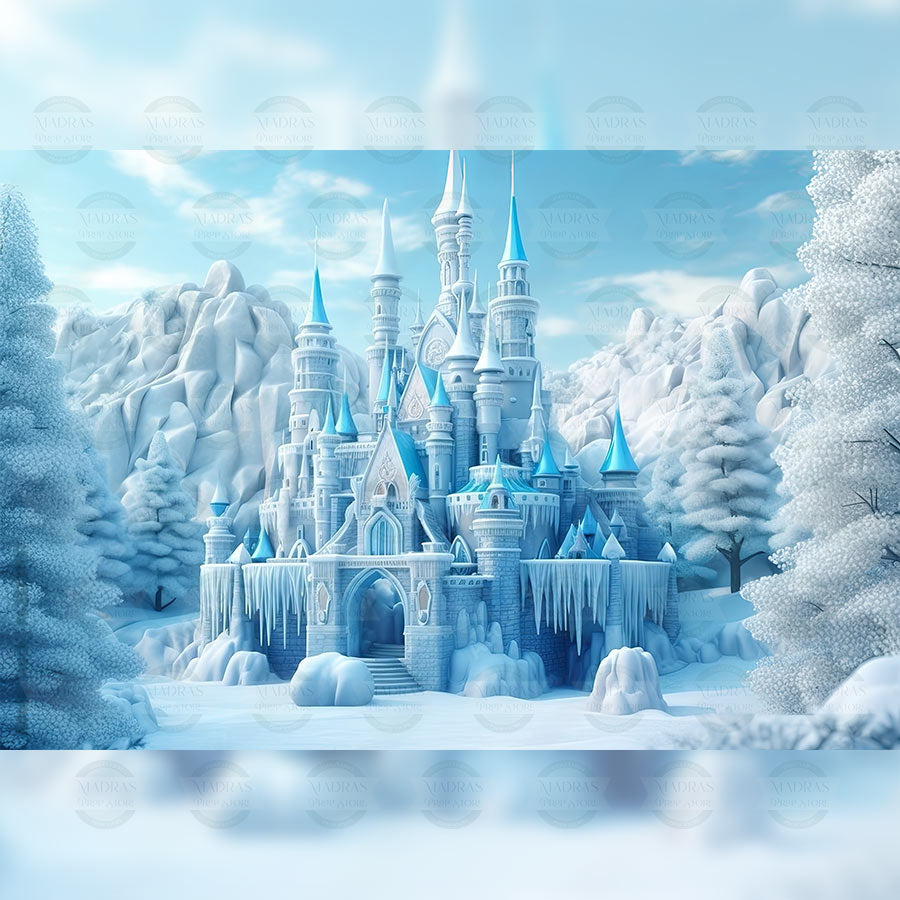 Frozen Castle - Printed Backdrop - Fabric - 5 by 7 feet