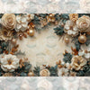 Golden Florals - 3.5 by 5 feet Printed Backdrops / Fabric (Pre-Order)