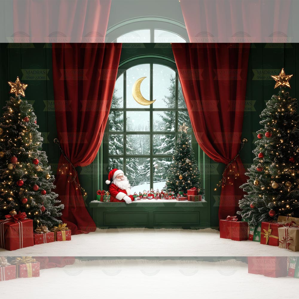 Green Xmas Room : Baby Backdrops