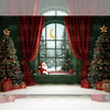 Green Xmas Room - Printed Backdrop - Fabric - 5 by 7 feet