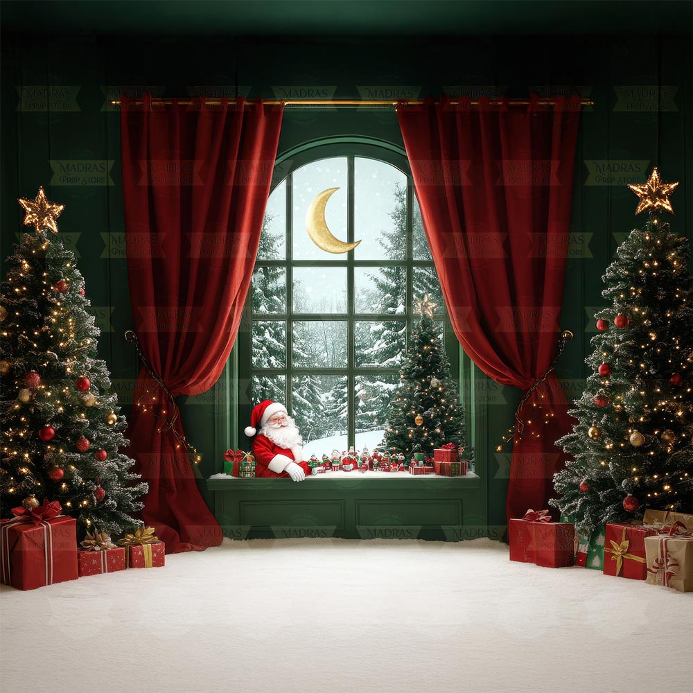 Green Xmas Room : Maternity Backdrops