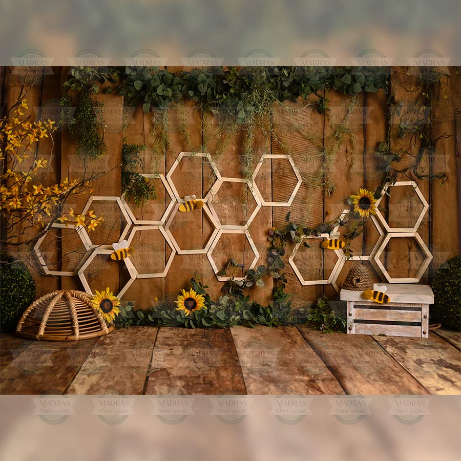 Honey Comb Panel - Printed Backdrop - Fabric - 5 by 6 feet