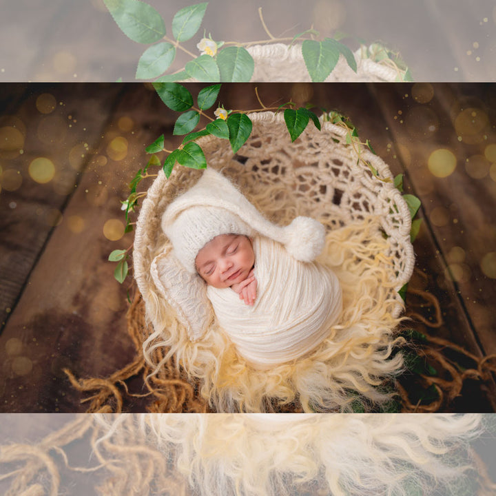 Filigree Macrame Basket : Baby Props