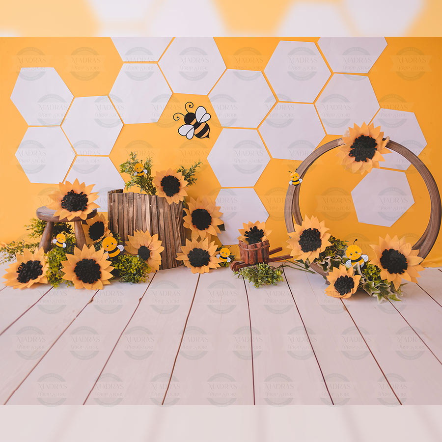 Into The Sunflower Garden - Printed Backdrop - Fabric - 5 by 7 feet