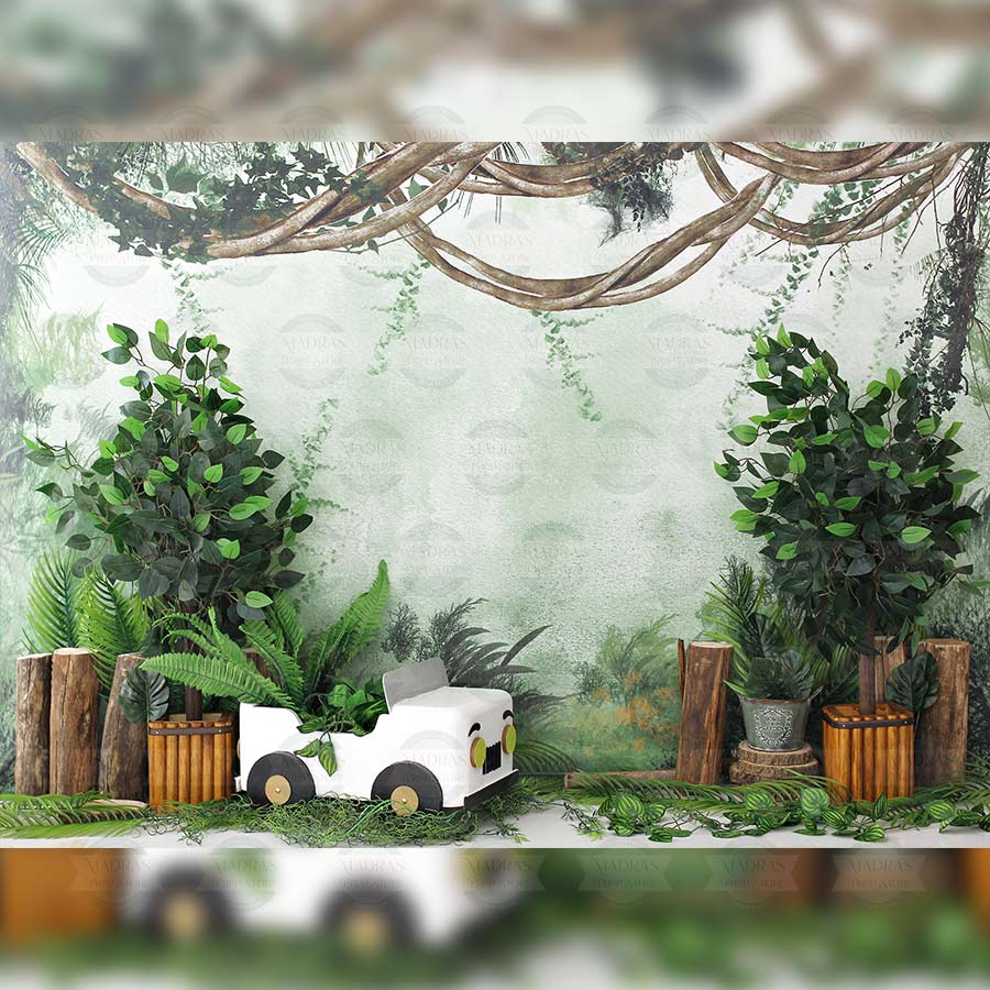 Jeep In Garden : Baby Backdrops