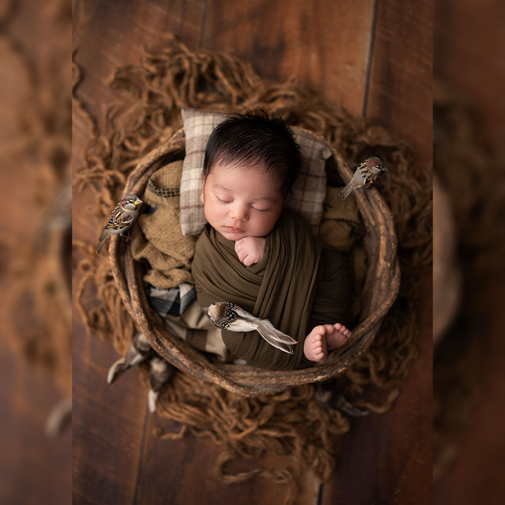 Jersey Wrap | 160*49 in cm | Olive Green : Baby Props