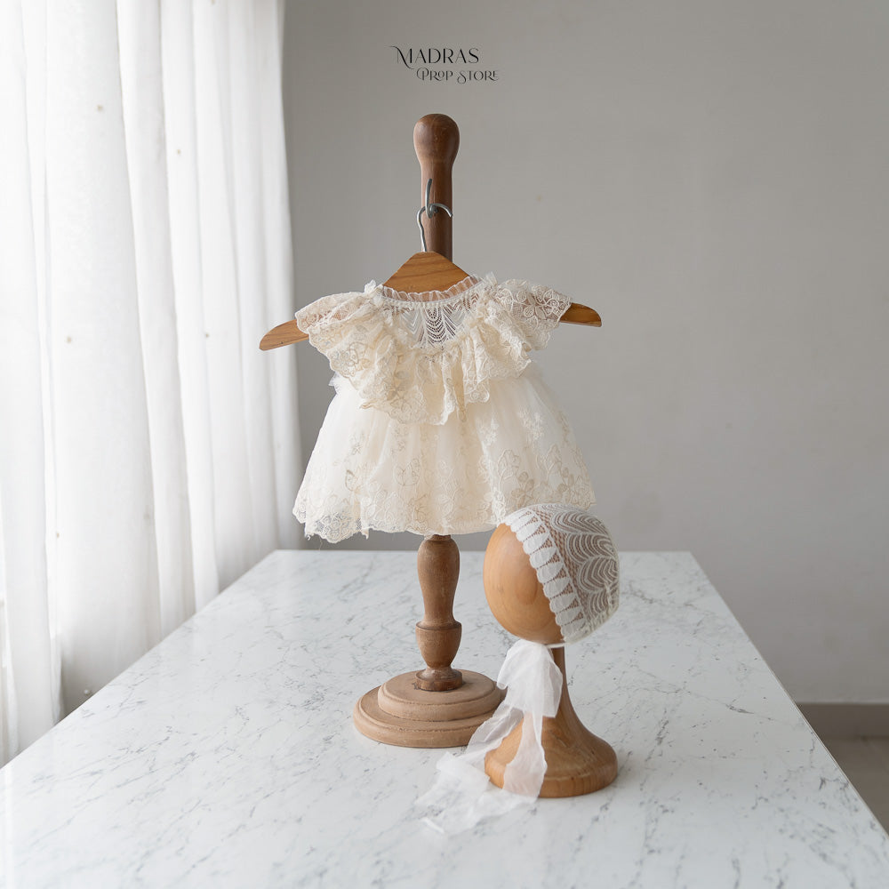 2pc Kumoto Yellow Gown With Cap | Newborn | KM121 : Baby Props