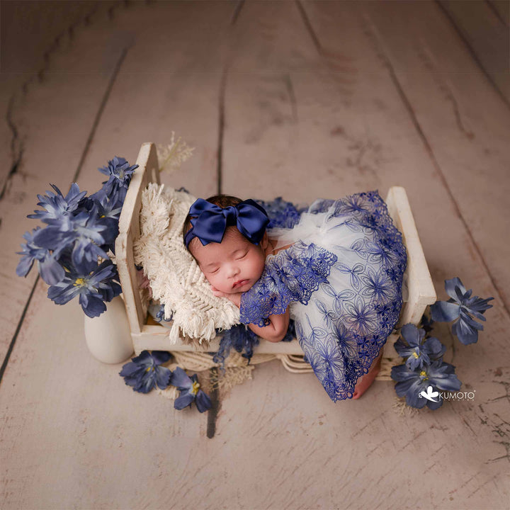 Kumoto Ink Blue Romper With Bonnet | Newborn | KM023 : Baby Props