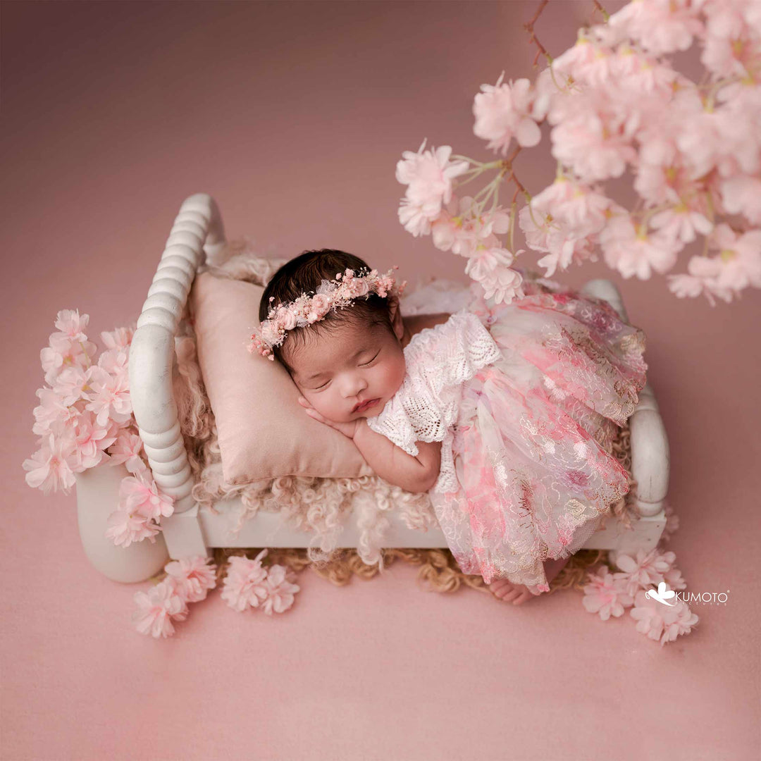 Kumoto Pink Sleeveless Romper With Bonnet | Newborn | KM045 : Baby Props