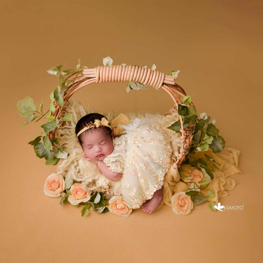 Kumoto Yellow Romper With Bonnet | Newborn | KM047 : Baby Props