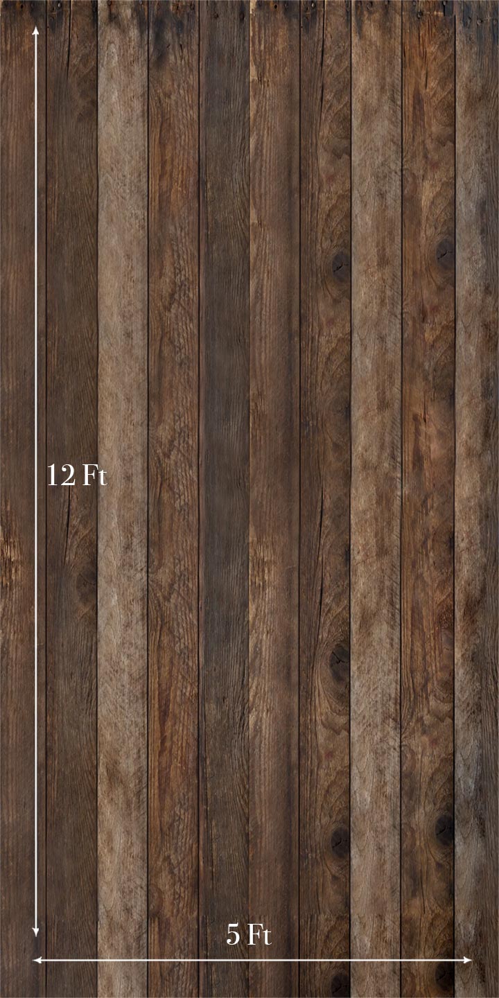 Knotty Wood Many planks - Style #2 - Printed Backdrop - Fabric - 5 by 12 feet