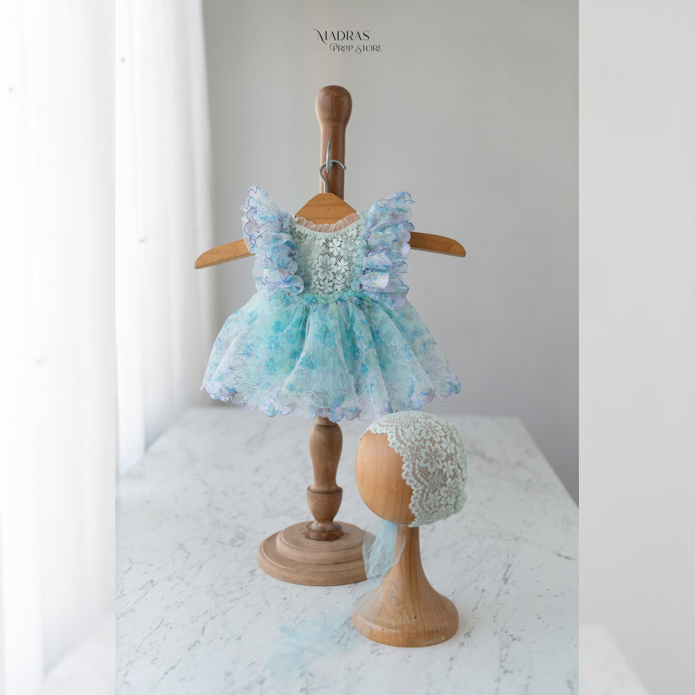 Kumoto Blue Gown With Bonnet | Newborn | KM037 : Baby Props