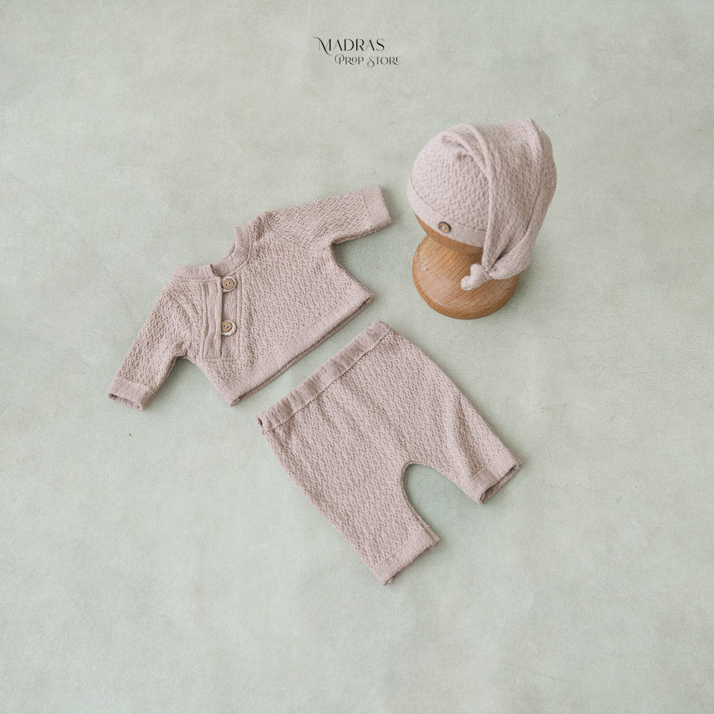 Kumoto Brown Outfit With Sleepy Cap | Newborn | KM082 : Baby Props