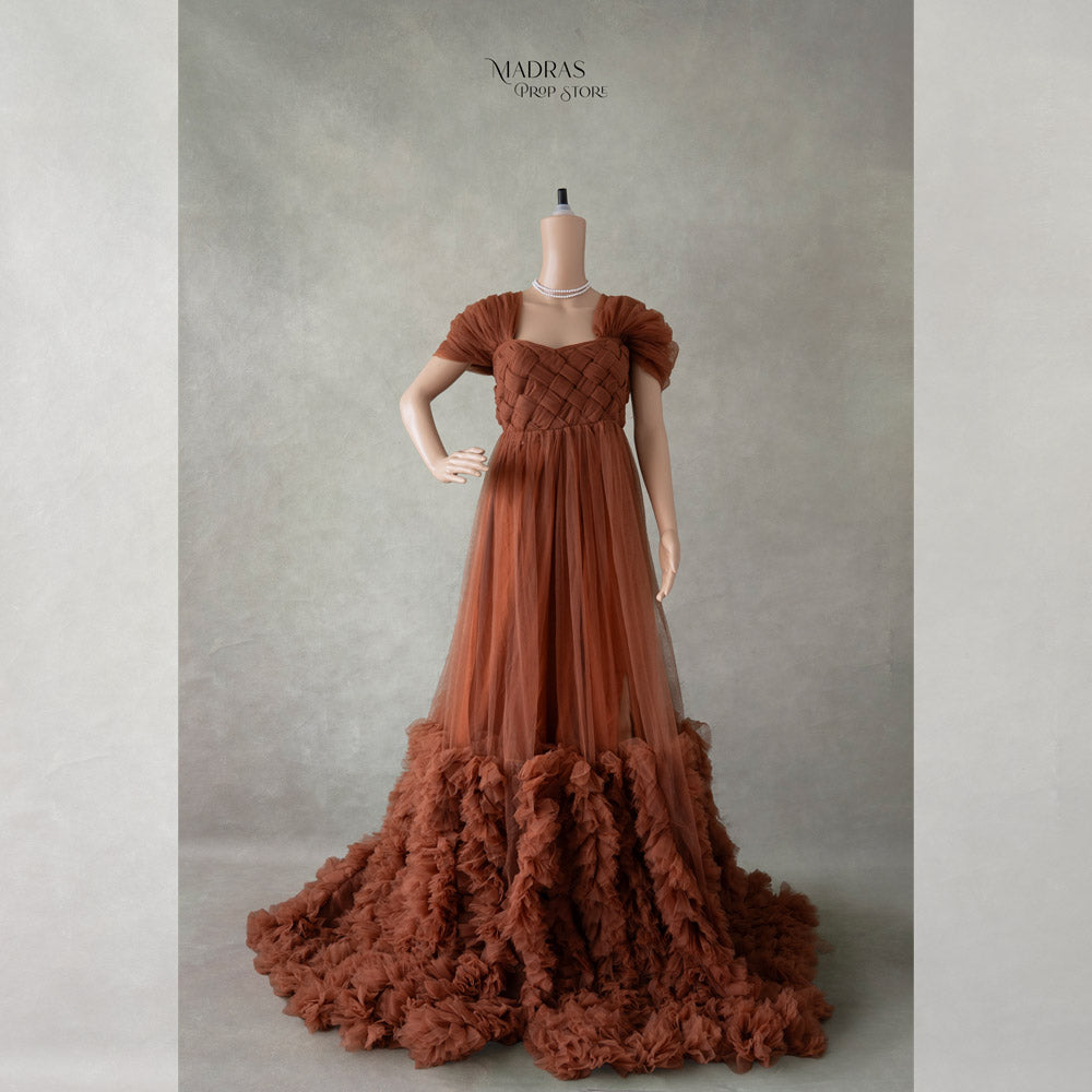 Lattice Gown | Brown : Maternity Outfits