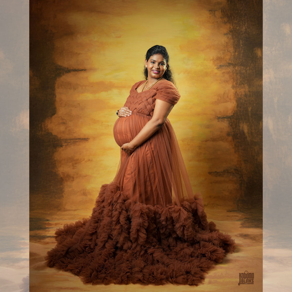 Lattice Gown | Brown : Maternity Outfits