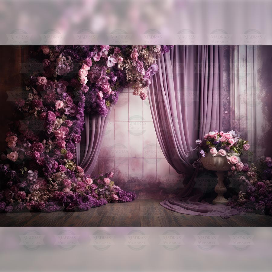 Lavender Bliss - Printed Backdrop - Fabric - 5 by 6 feet