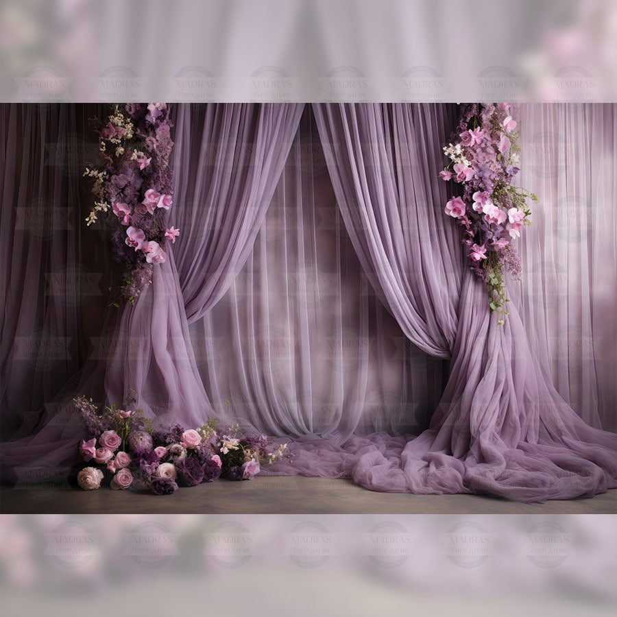 Bacdrop Design Labender Color Lavender Mist - Printed Backdrop - Fabric - 5 by 7 feet | Madras Prop Store