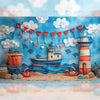 Lighthouse Lane - Printed Backdrop - Fabric - 5 by 7 feet