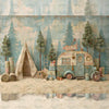 Little Explorer Camp - Printed Backdrop - Fabric - 5 by 7 feet