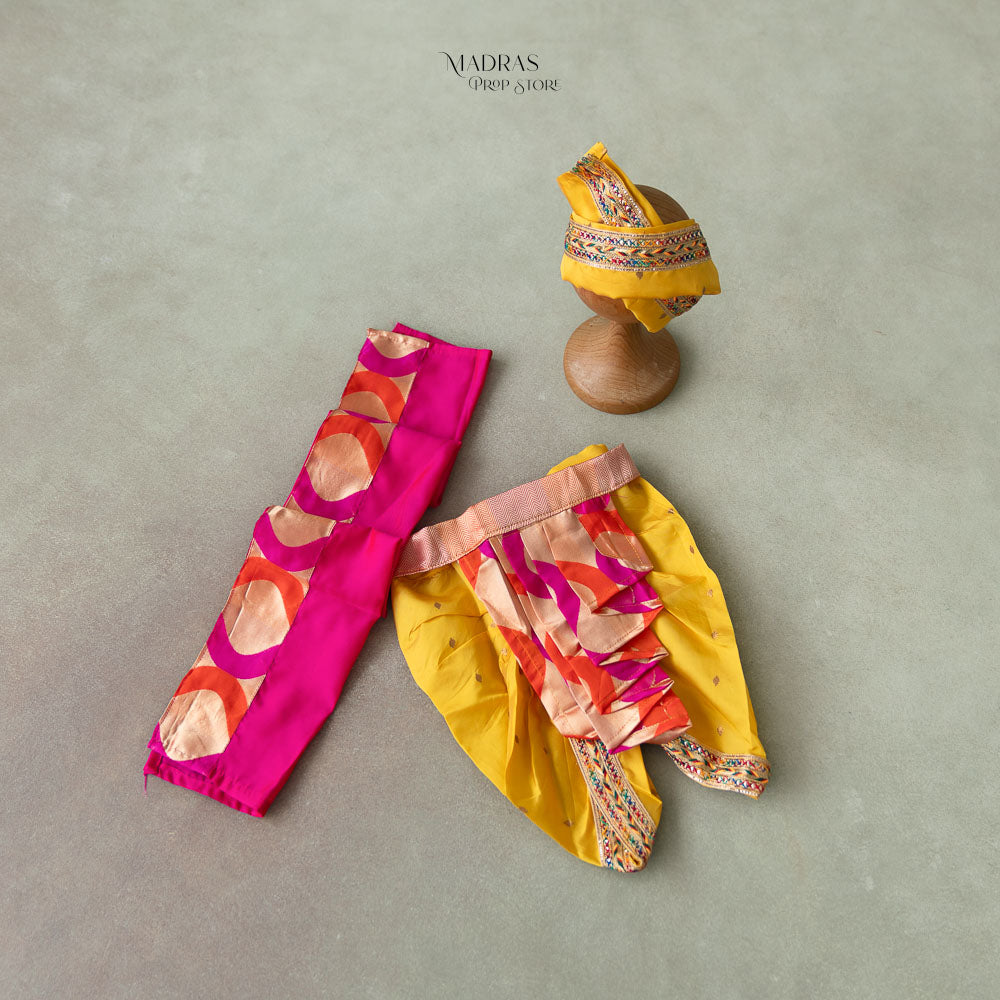 Little Krishna Outfit | 3 pc Set |  1 Year : Baby Outfits