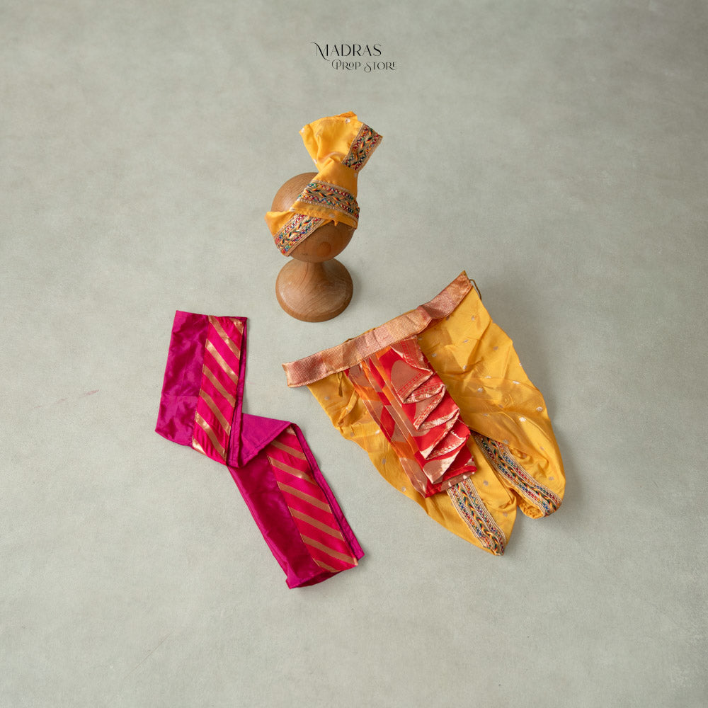 Little Krishna Outfit | 3 pc Set |  1 Year : Baby Outfits