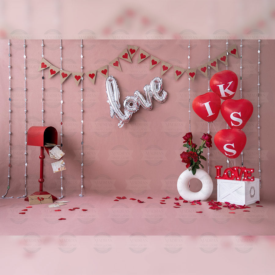 Love Mail - Printed Backdrop - Fabric - 5 by 6 feet