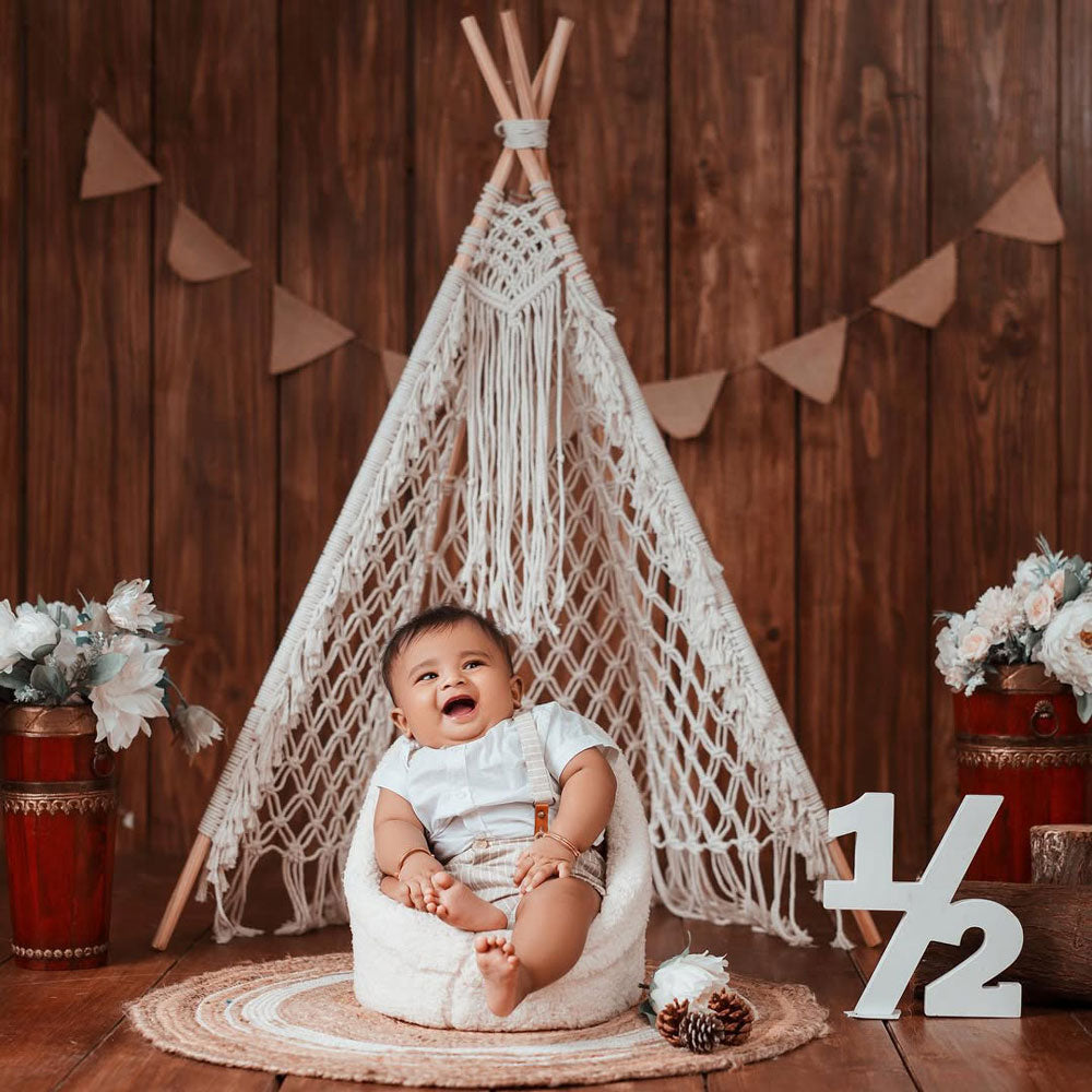 newborn tent Macrame Teepee Tent 4ft – Madras Prop Store