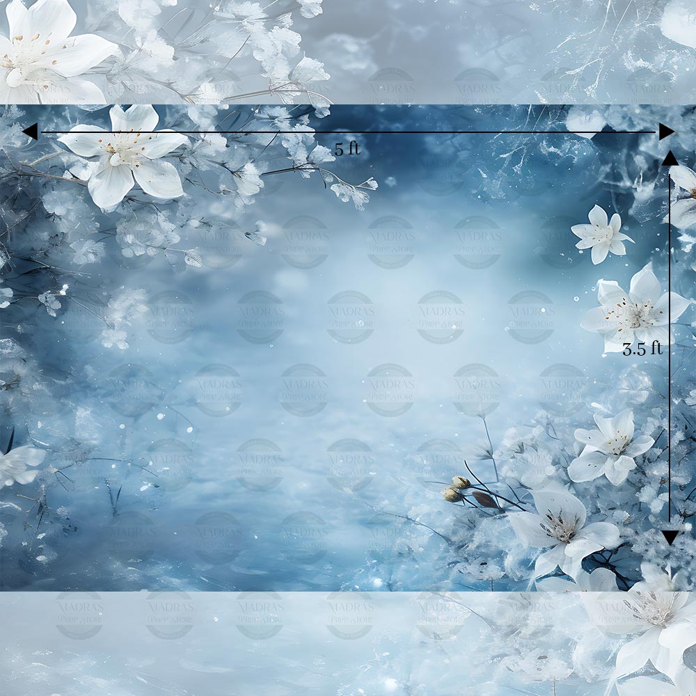 Marine Floral - Baby Printed Backdrop