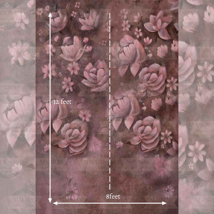 Mauve Floral : Maternity Backdrops