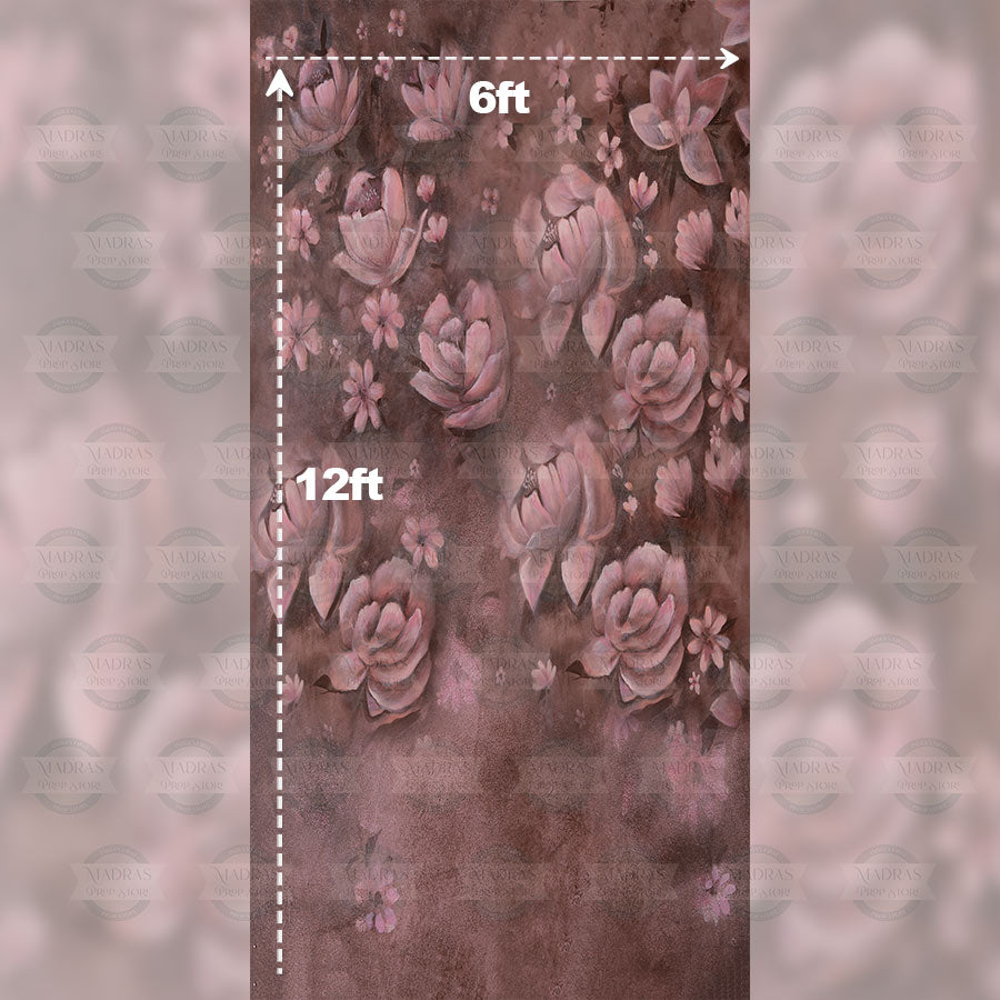 Mauve Floral - Printed Backdrop - Fabric 