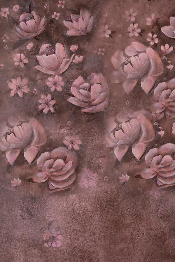 Mauve Floral - Printed Backdrop - Fabric - 5.5 by 11.5 feet