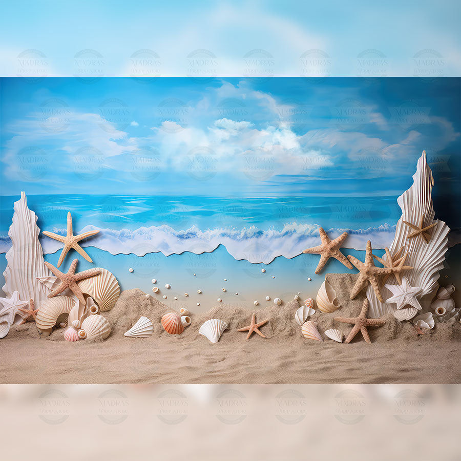 Mermaid Shore - Baby Printed Backdrops
