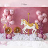 Merry Go Round - Printed Backdrop - Fabric - 5 by 7 feet