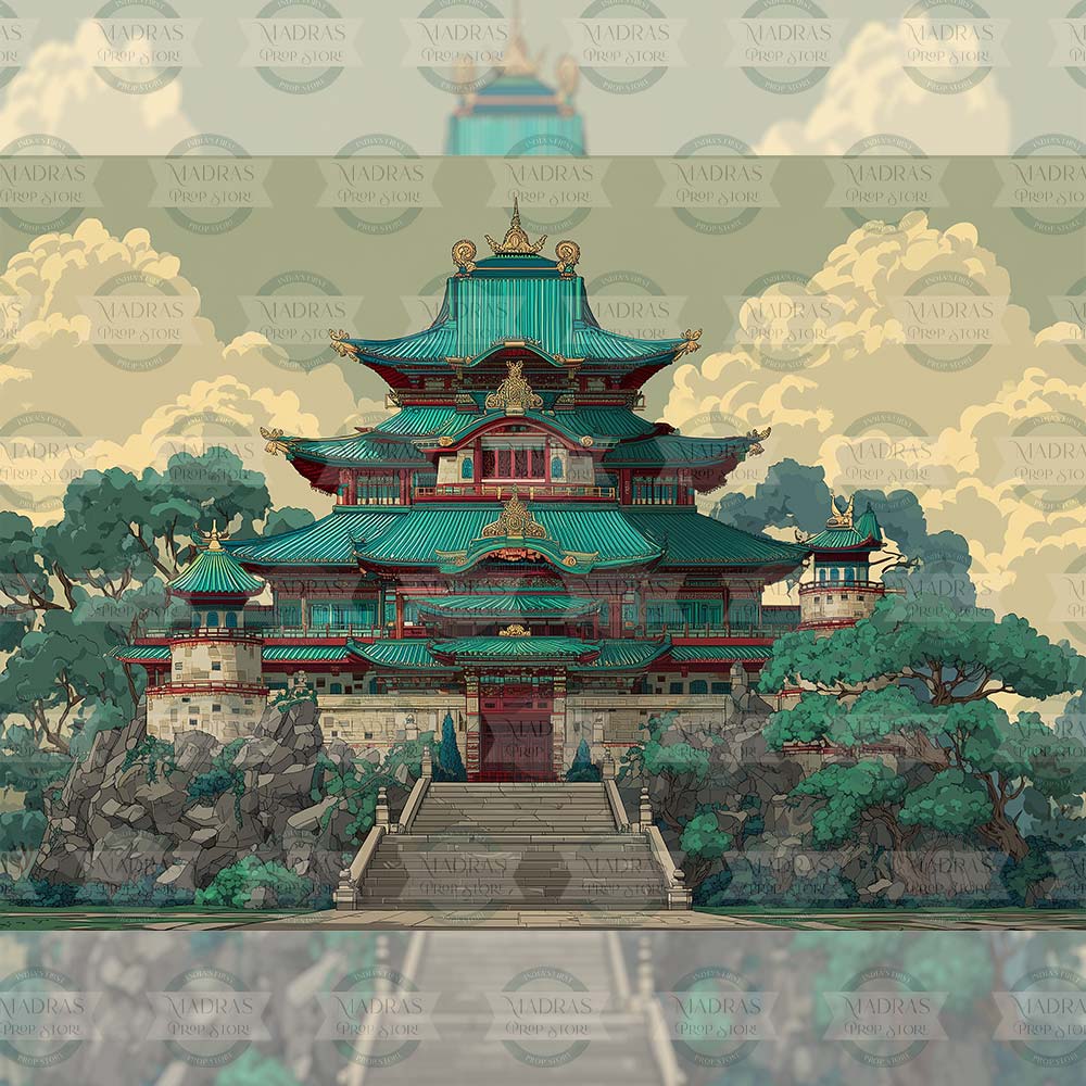 Mountain Temple - Printed Backdrop - Fabric - 5 by 7 feet – Madras Prop ...