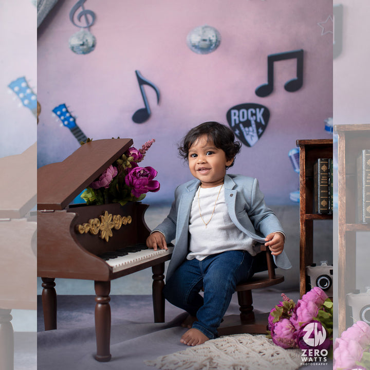 Music Theme Backdrop - Baby Printed Backdrops