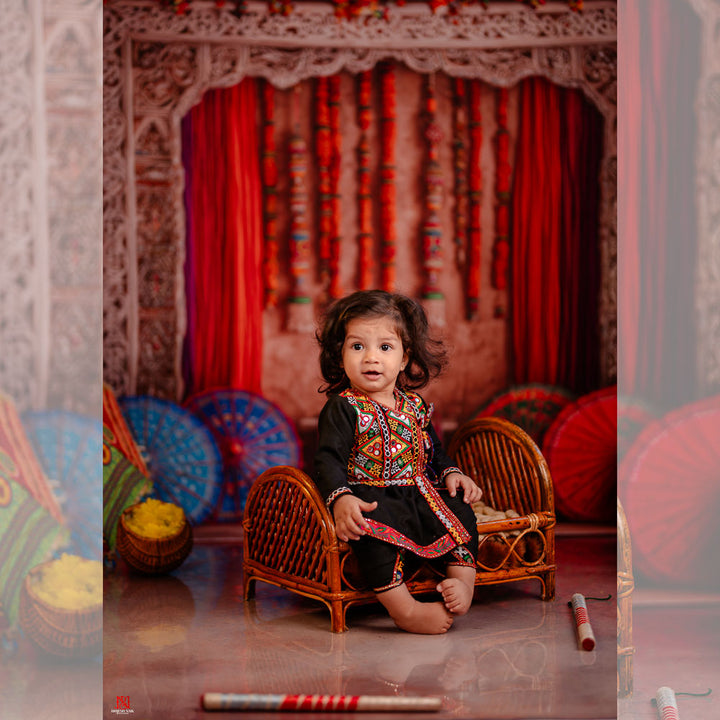 Navaratri - Printed Backdrop - Fabric - 5 by 7 feet