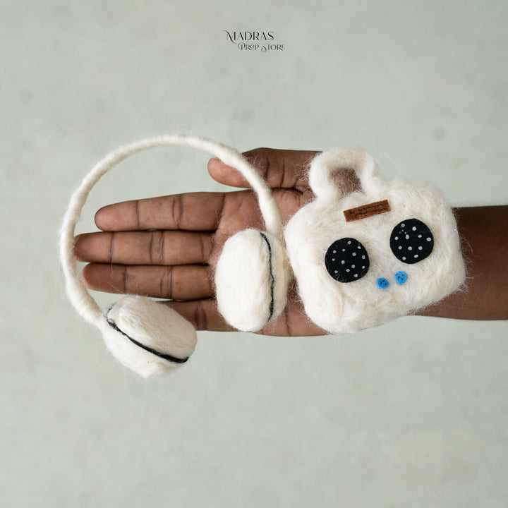 Newborn Headset and Mini Radio Combo ( Felted ) : Baby Props